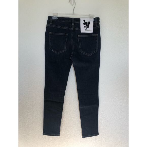 Sandrine Rose x Free People Dark Wash Mid Rise Indigo Ankle Jeans -27 - Picture 3 of 8